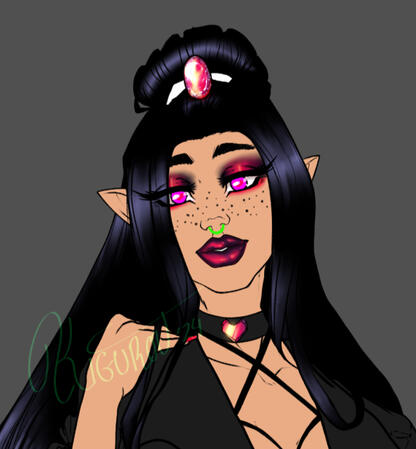 Dragon Flame Opal Drawing of an OC of mine in a Dragonflame Opal themed outfit.